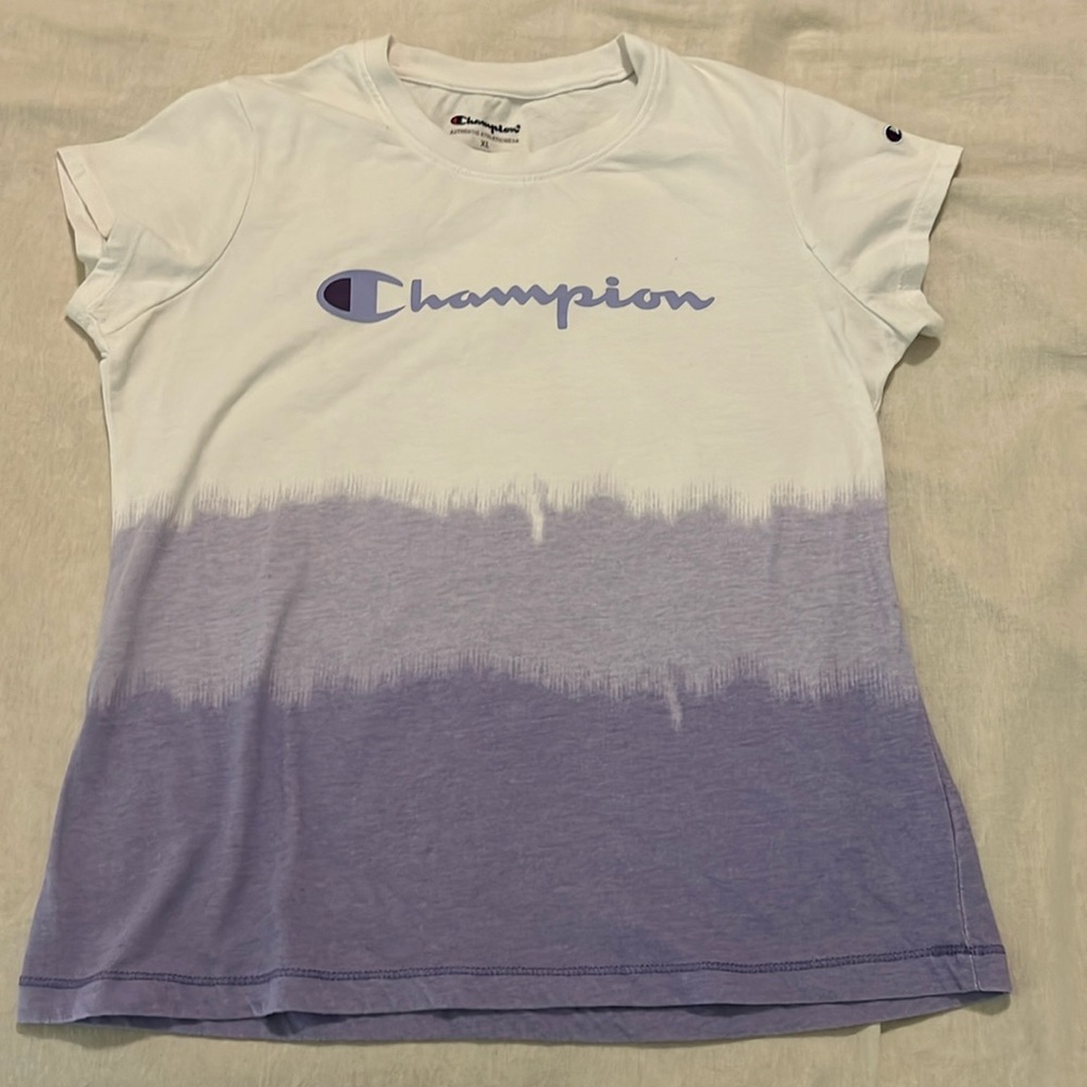 Girls Short Sleeve Printed Dip Dye Tee